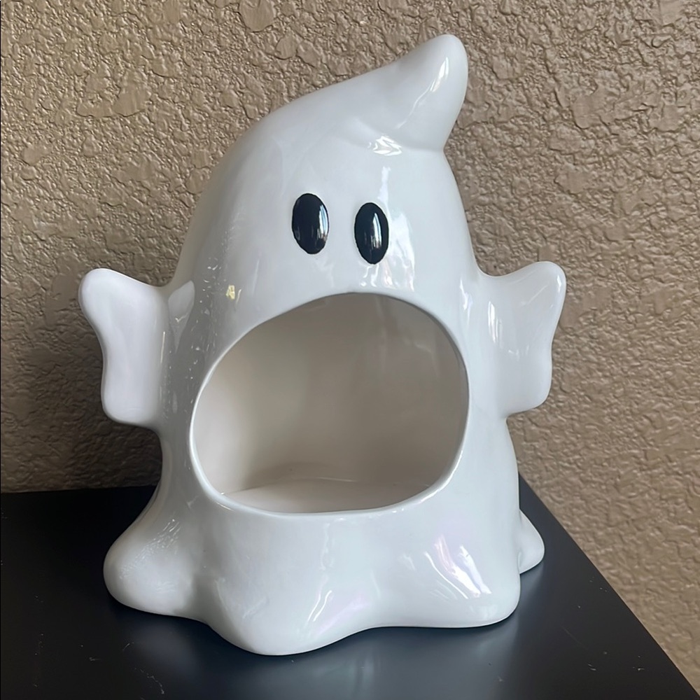 White Ceramic Ghost Candy Dish